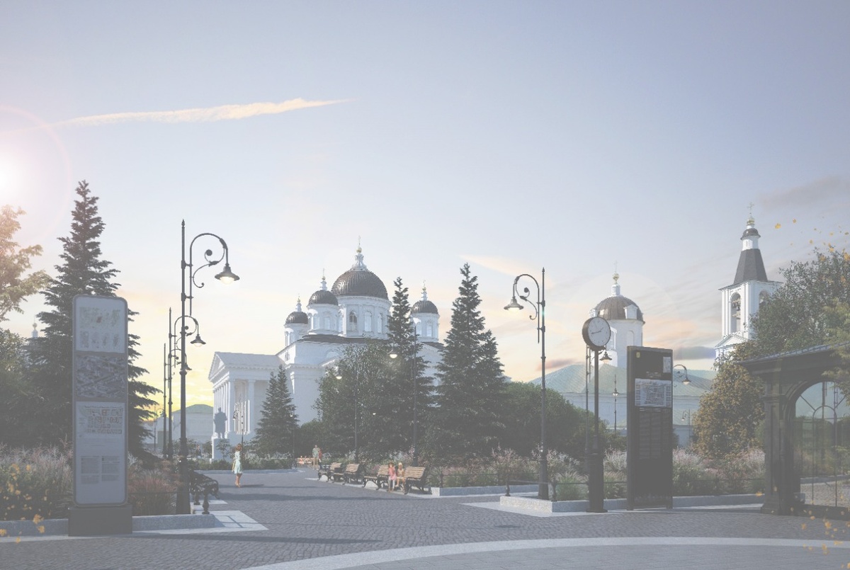 Новые павильон, фонари и скамейки появятся на Соборной площади в Арзамасе в 2021 году - фото 1