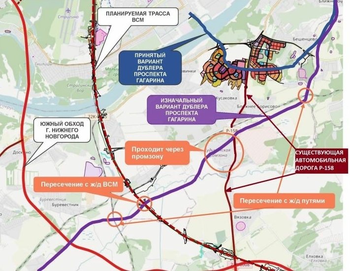 Дублер проспекта гагарина в нижнем новгороде схема на карте