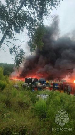 Бочки с автомобильным маслом загорелись на базе в Богородске - фото 3
