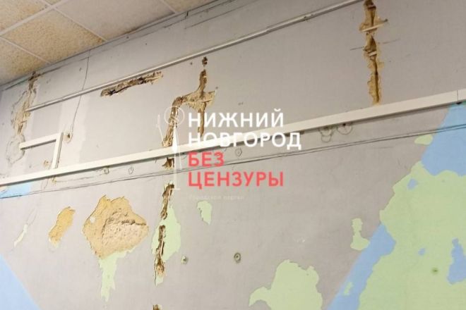 Родители пожаловались на облезлые стены и потолки в школе № 96 в Канавине - фото 2