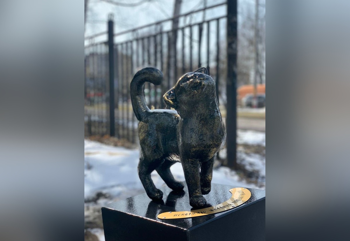 Скульптуру кошки, исполняющей желания, установили в Выксе