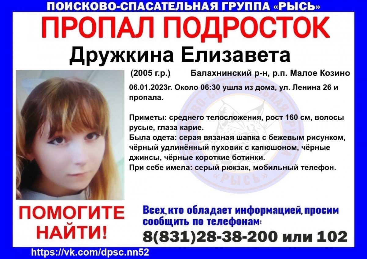 17-летняя девушка пропала в Балахнинском районе - фото 1
